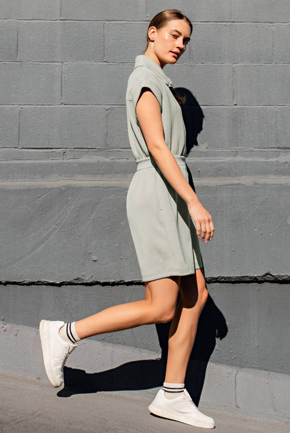 Modal Poly Half Zip Mini Dress - Hype Up