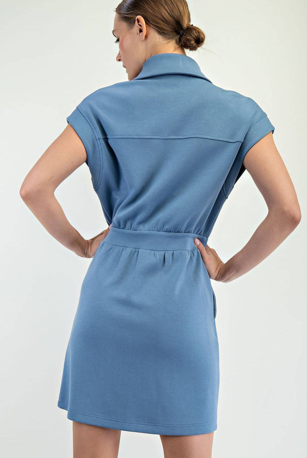 Modal Poly Half Zip Mini Dress - Hype Up