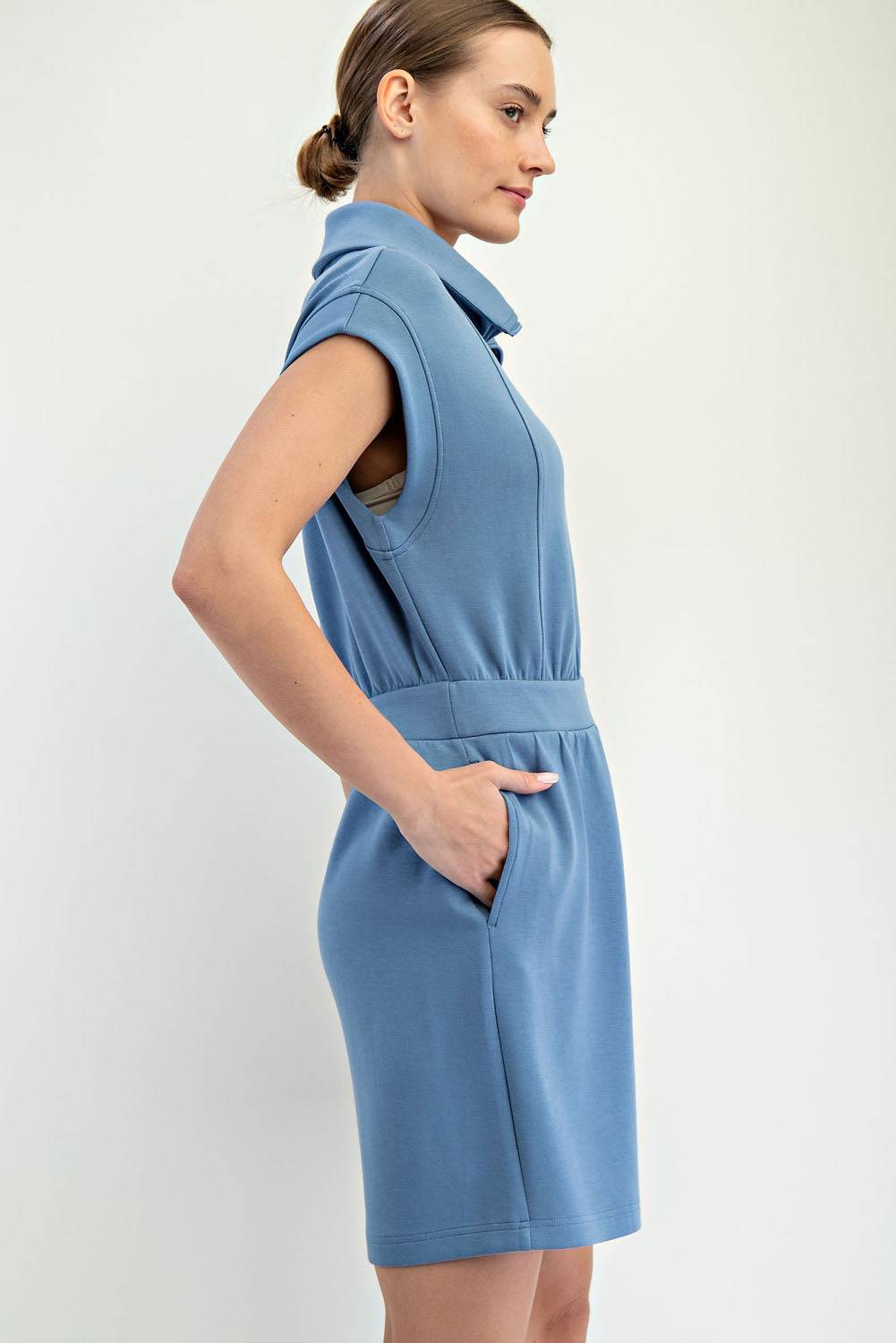 Modal Poly Half Zip Mini Dress - Hype Up