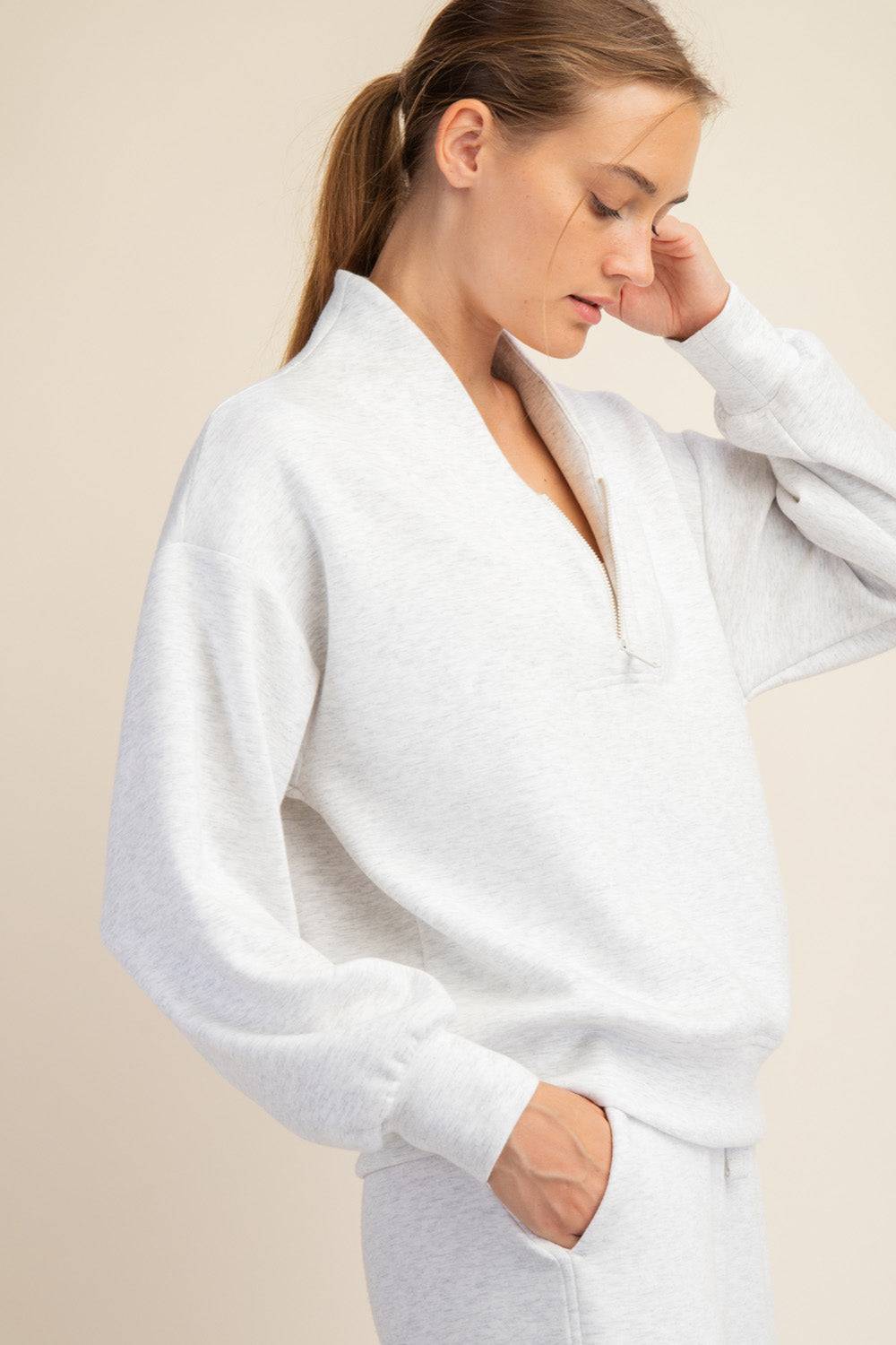 Modal Scuba V-neck Jacket - Hype Up