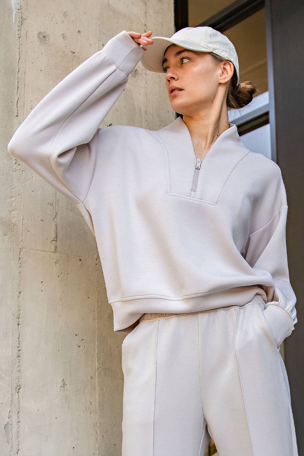 Modal Scuba V-neck Jacket - Hype Up