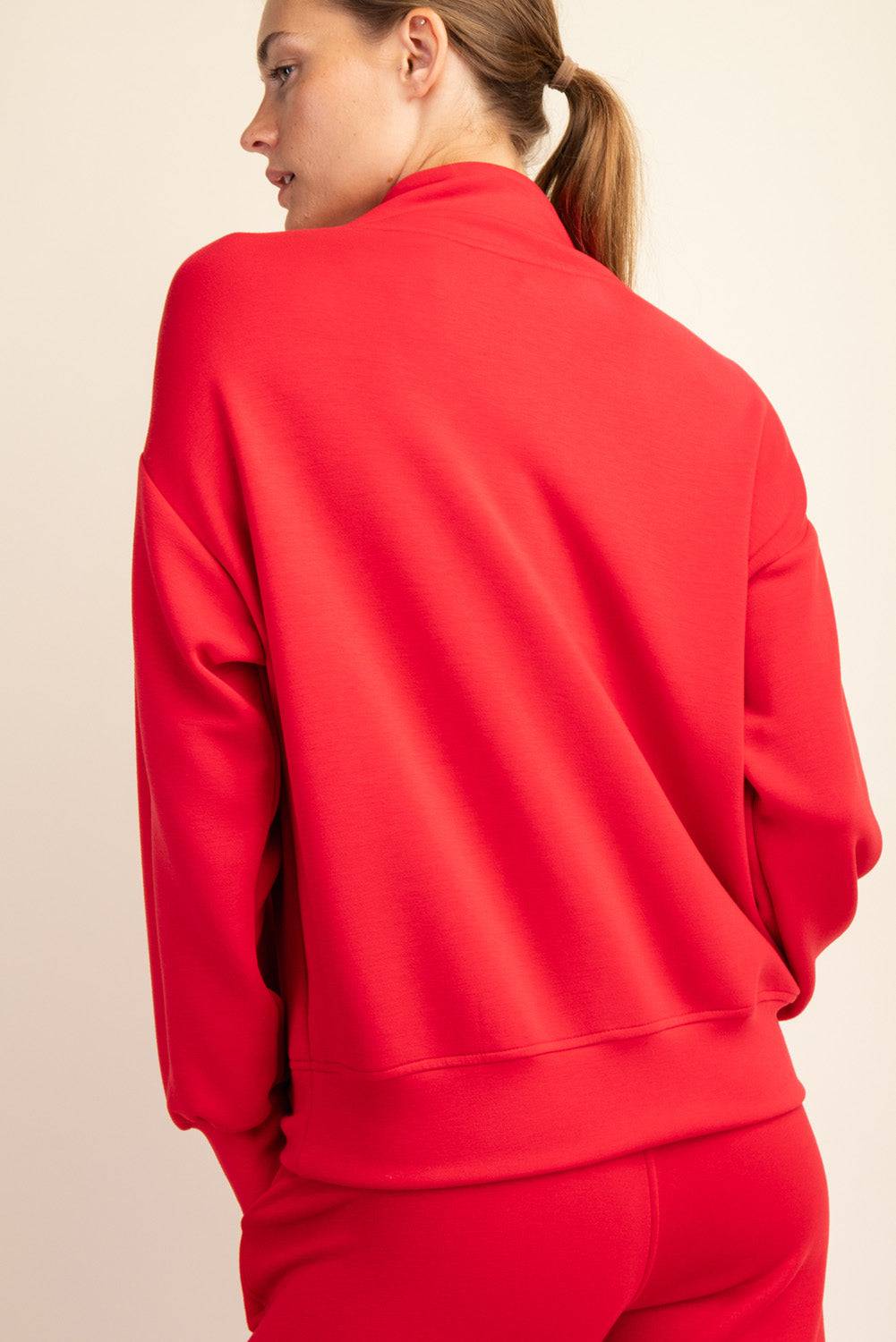 Modal Scuba V-neck Jacket - Hype Up