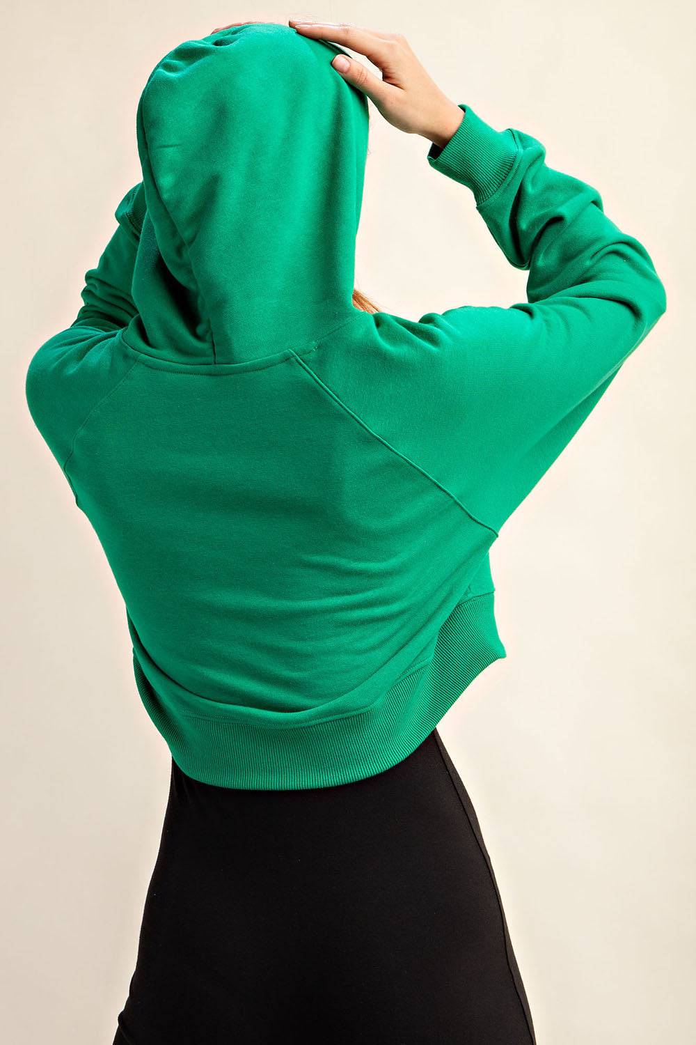 French Terry Crop Hoodie - Hype Up