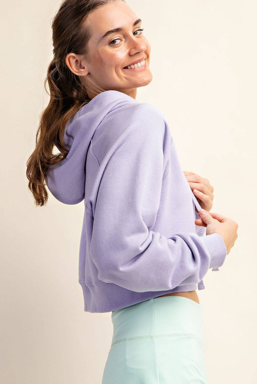 French Terry Crop Hoodie - Hype Up