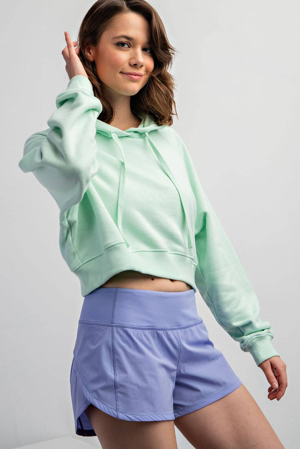 French Terry Crop Hoodie - Hype Up