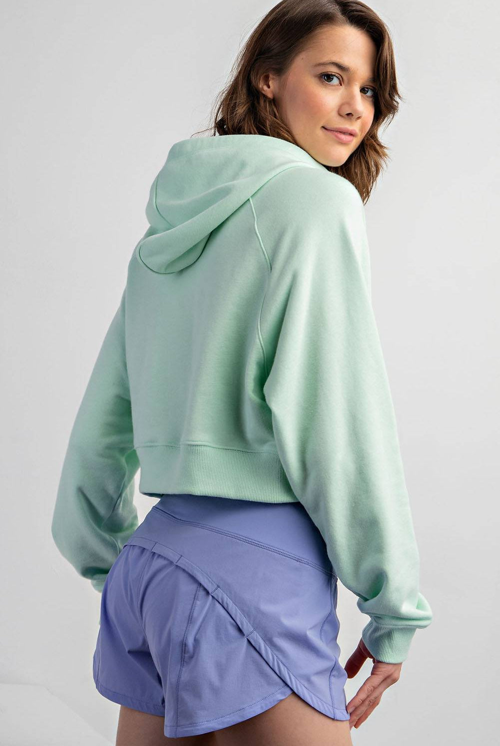 French Terry Crop Hoodie - Hype Up