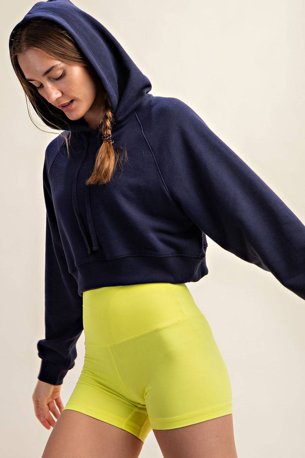 French Terry Crop Hoodie - Hype Up