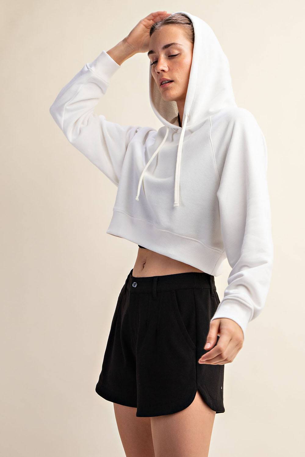 French Terry Crop Hoodie - Hype Up