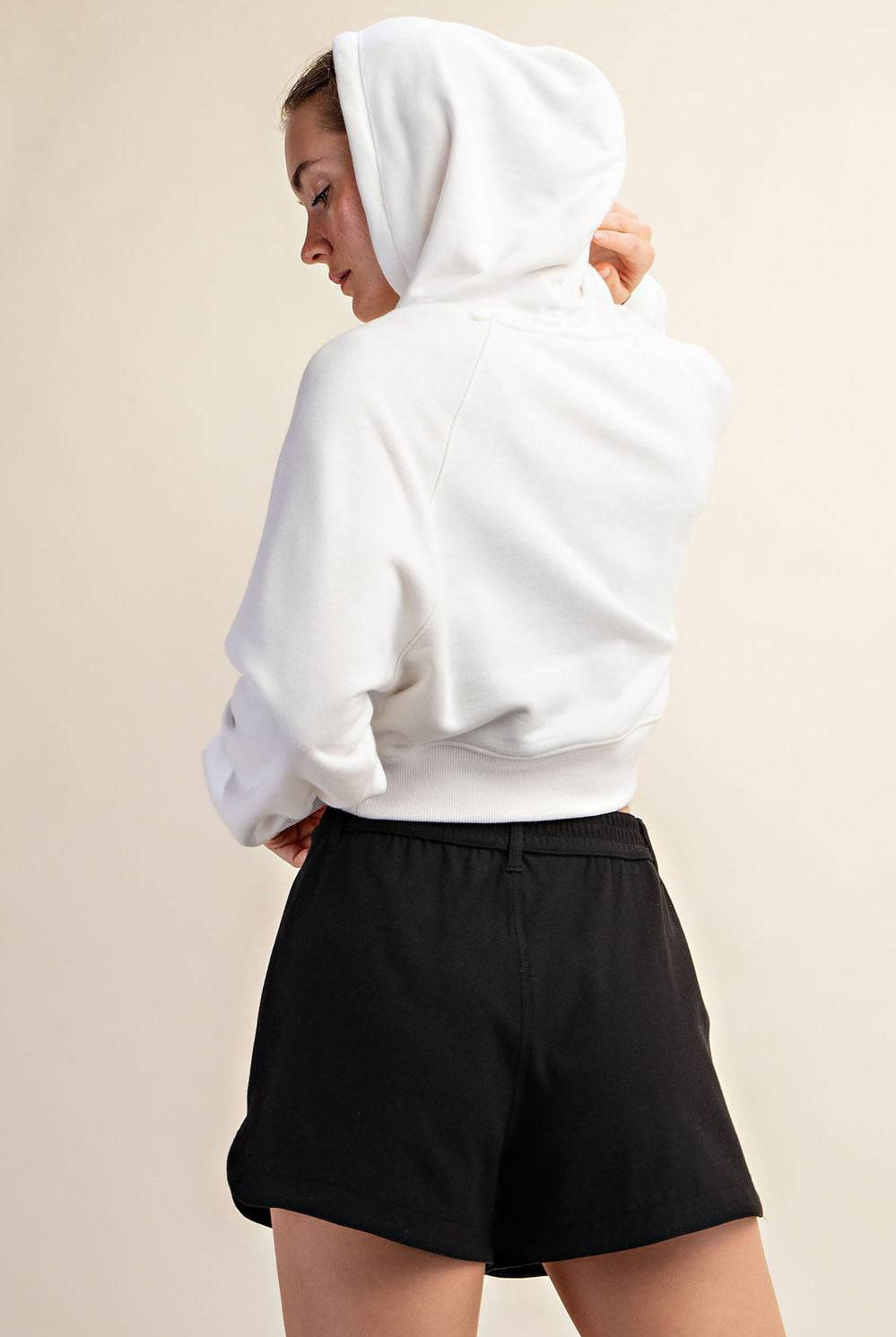 French Terry Crop Hoodie - Hype Up