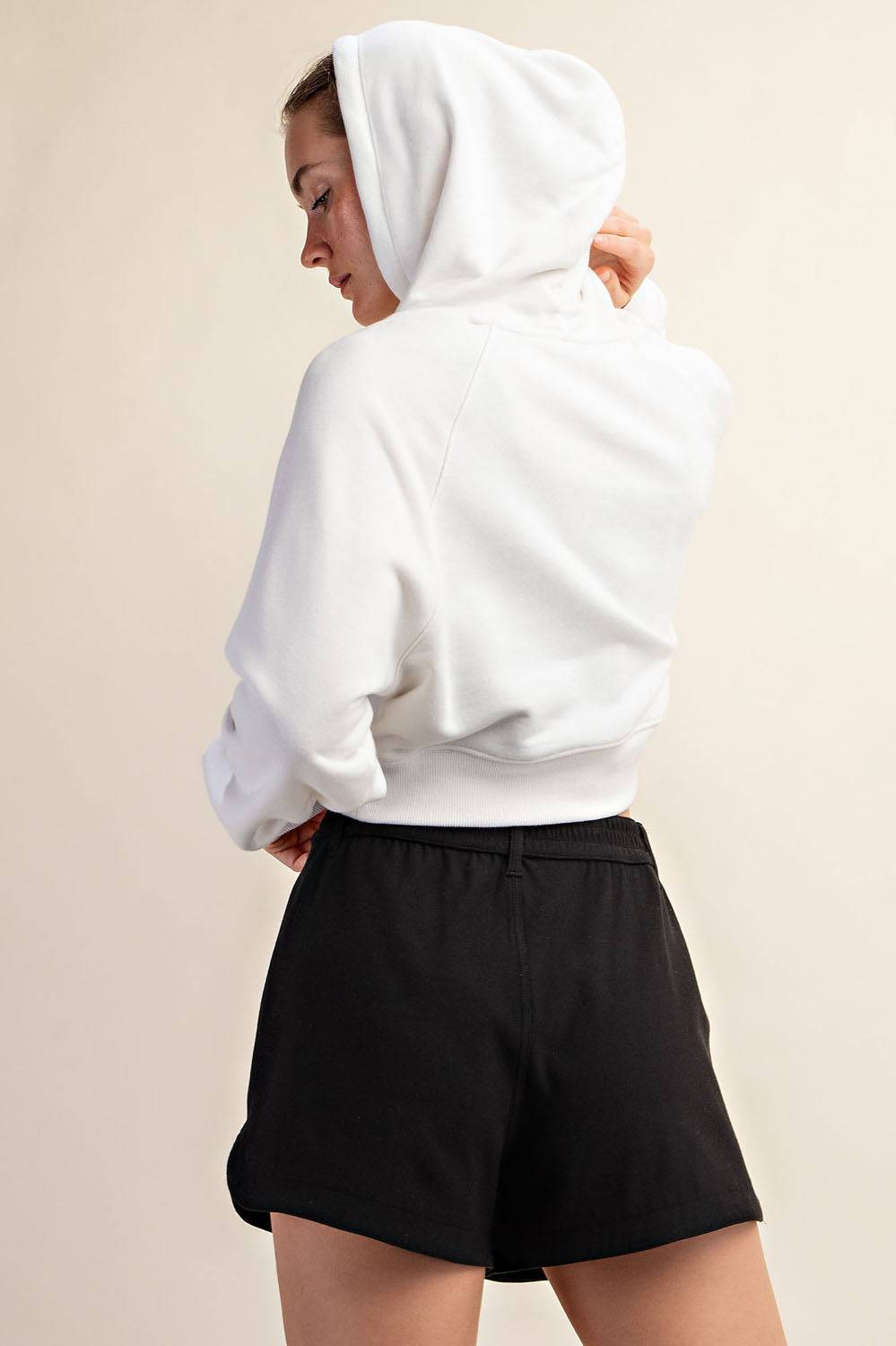 French Terry Crop Hoodie - Hype Up