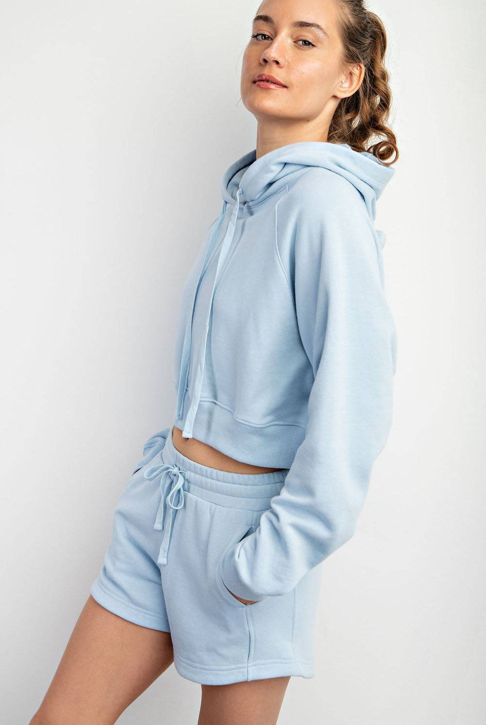 French Terry Crop Hoodie - Hype Up