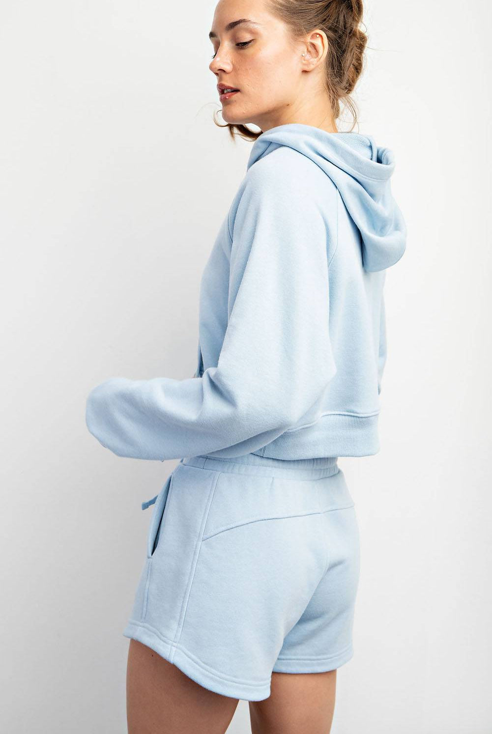 French Terry Crop Hoodie - Hype Up