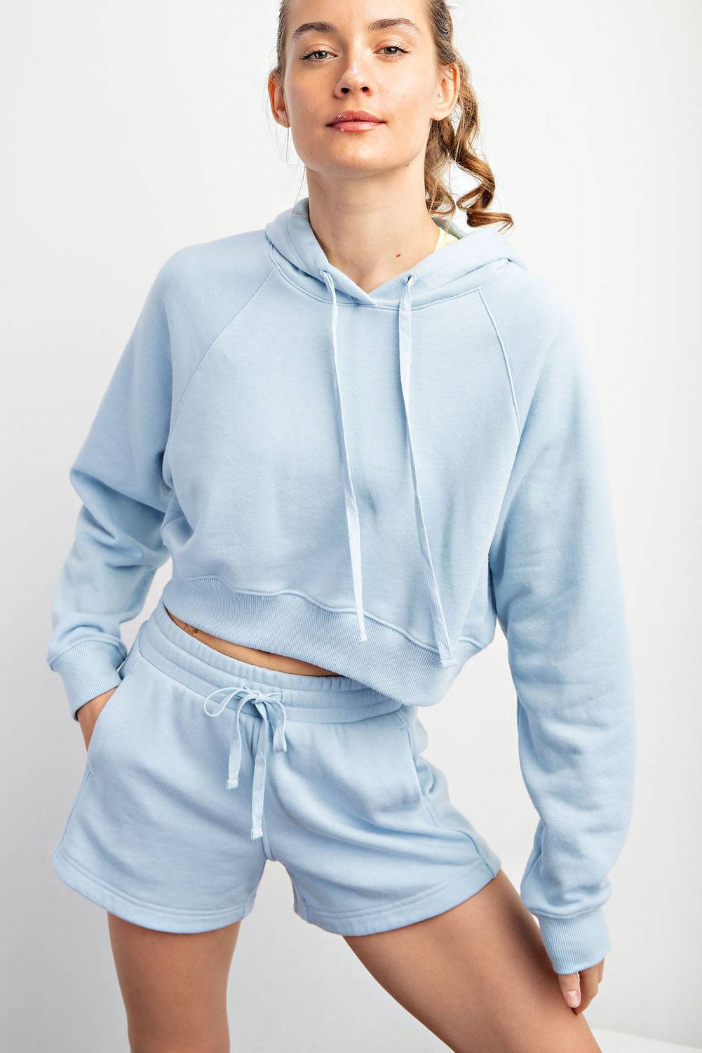 French Terry Crop Hoodie - Hype Up