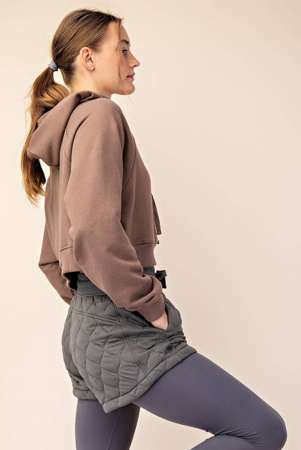 French Terry Crop Hoodie - Hype Up