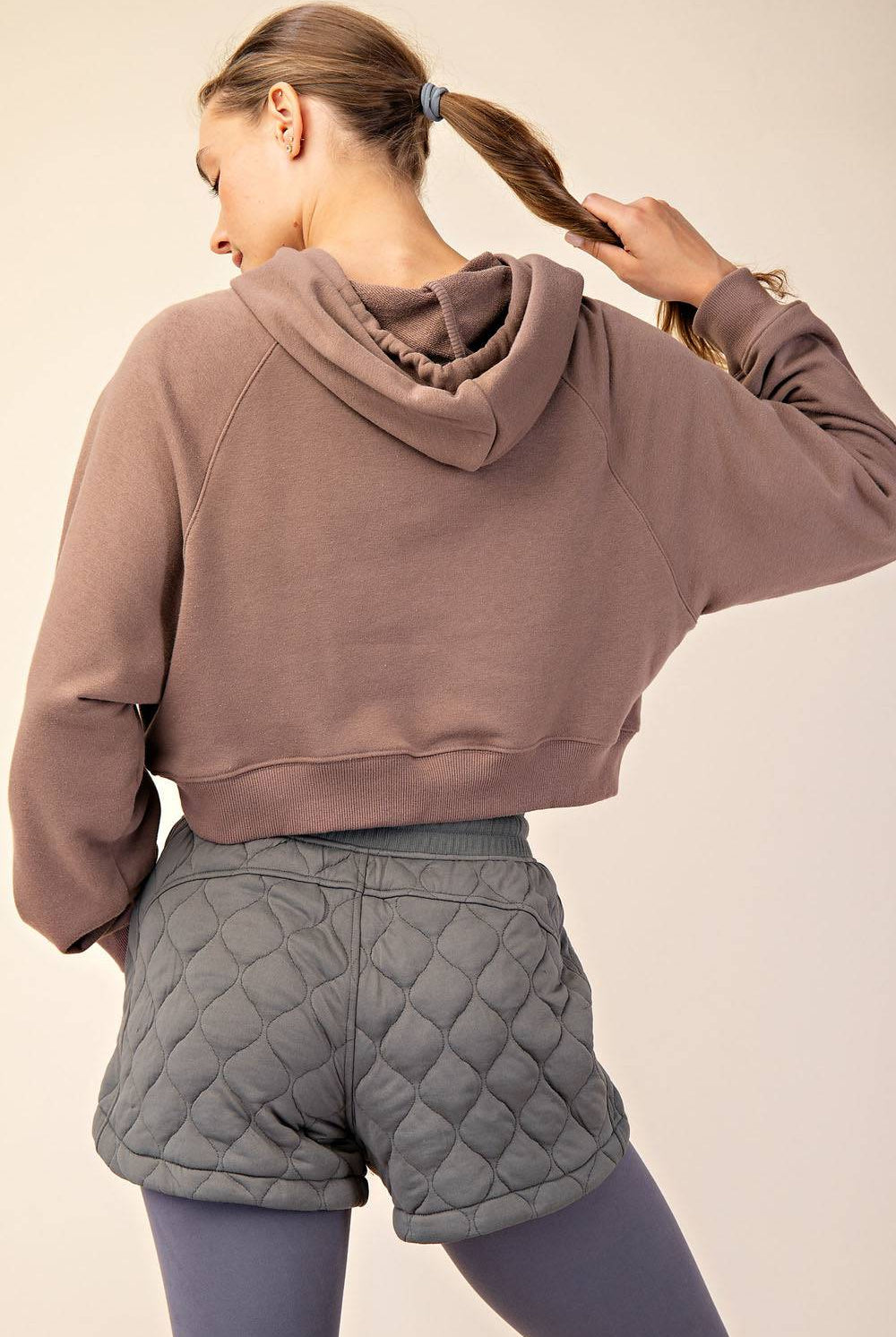 French Terry Crop Hoodie - Hype Up