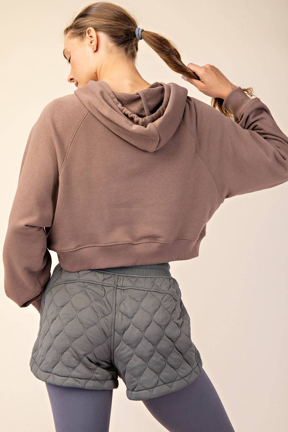 French Terry Crop Hoodie - Hype Up