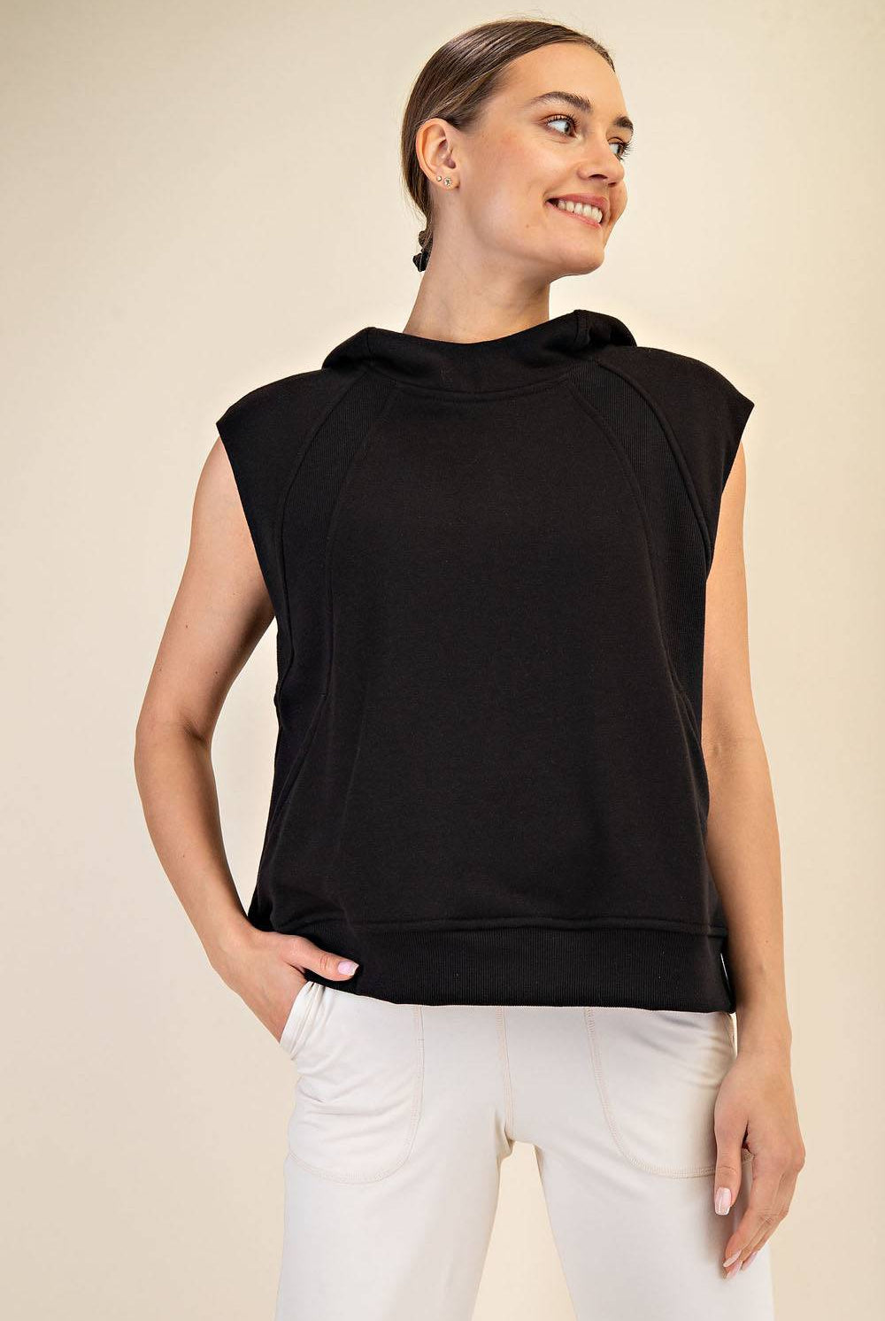 Oversized Sleeveless Hoodie - Hype Up