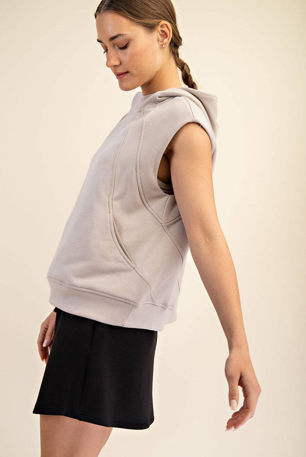 Oversized Sleeveless Hoodie - Hype Up