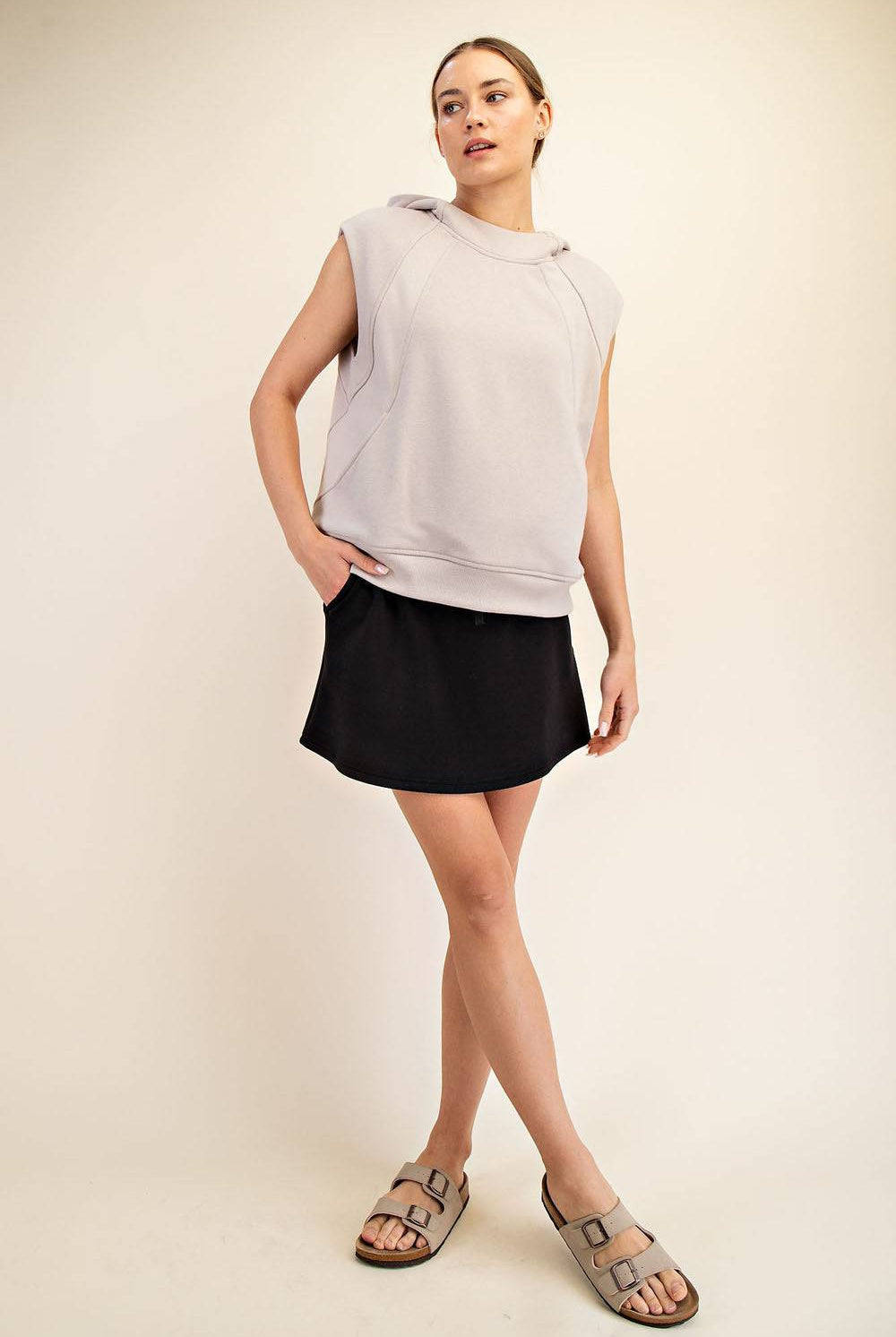 Oversized Sleeveless Hoodie - Hype Up