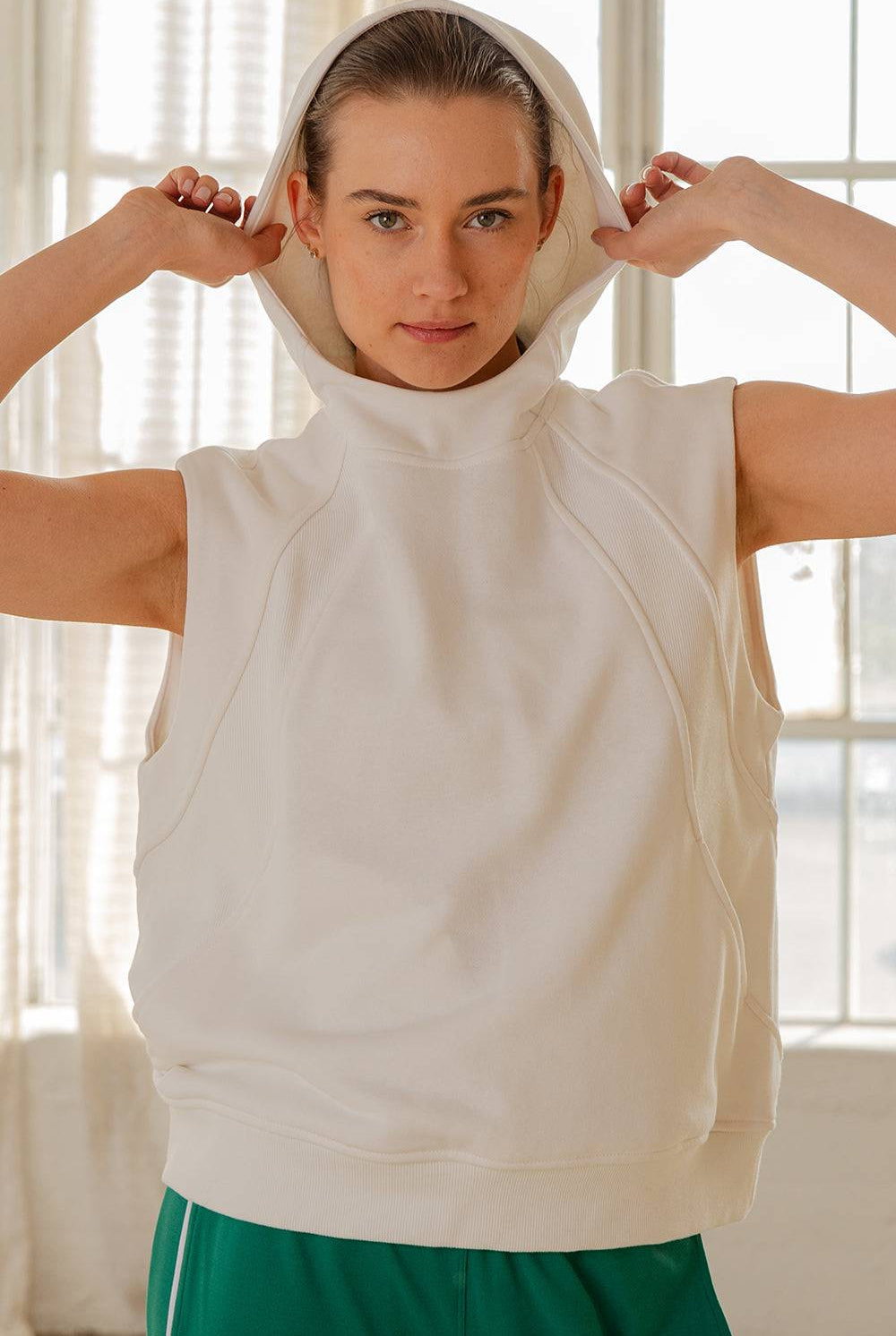 Oversized Sleeveless Hoodie - Hype Up