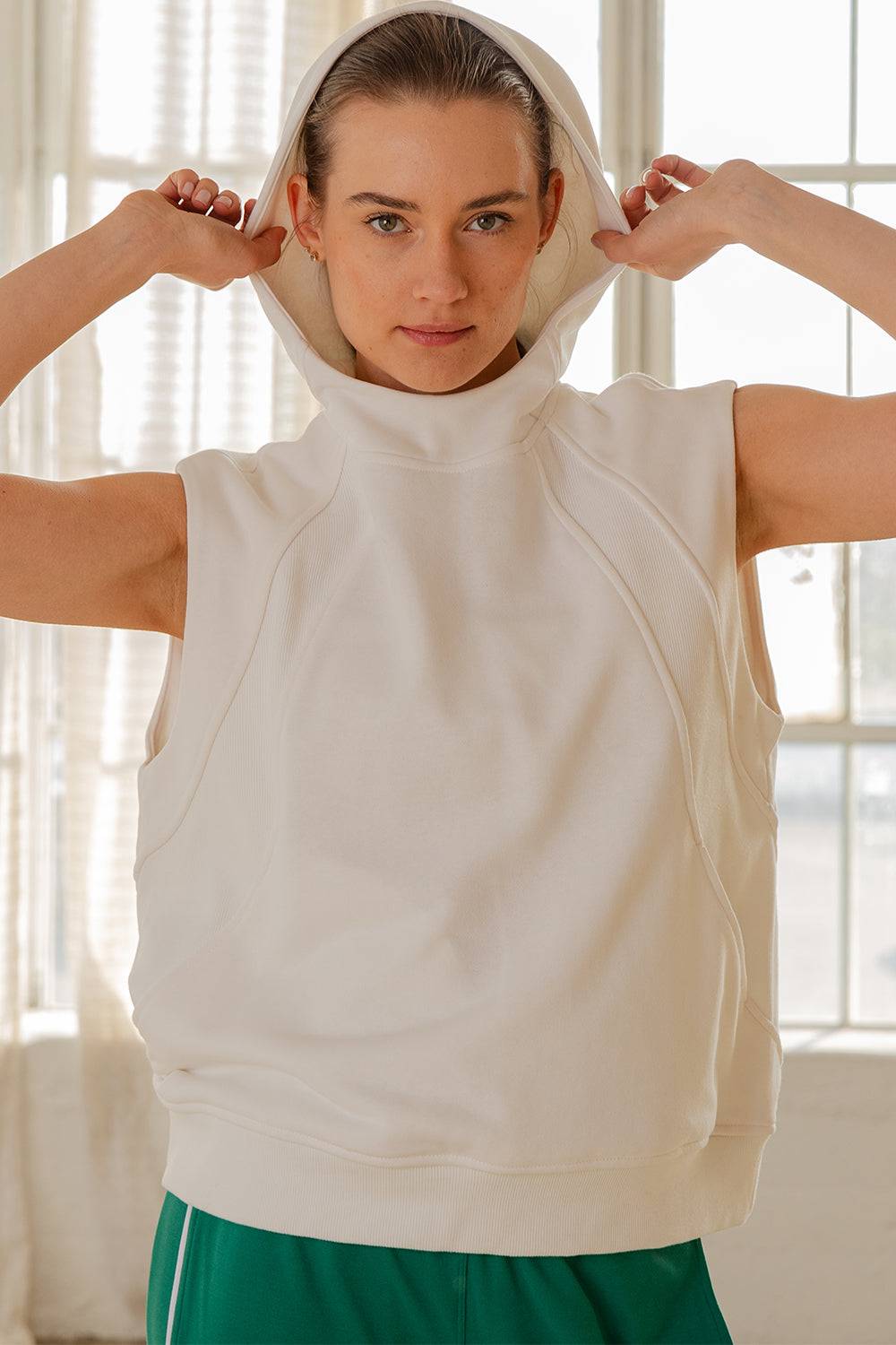 Oversized Sleeveless Hoodie - Hype Up