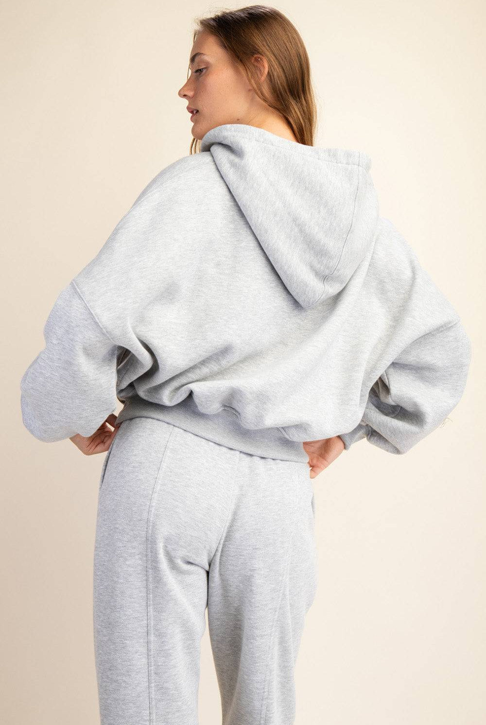 Fleece Quarter Zip Hoodie Jacket - Hype Up