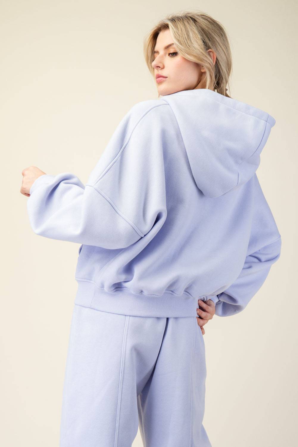 Fleece Quarter Zip Hoodie Jacket - Hype Up