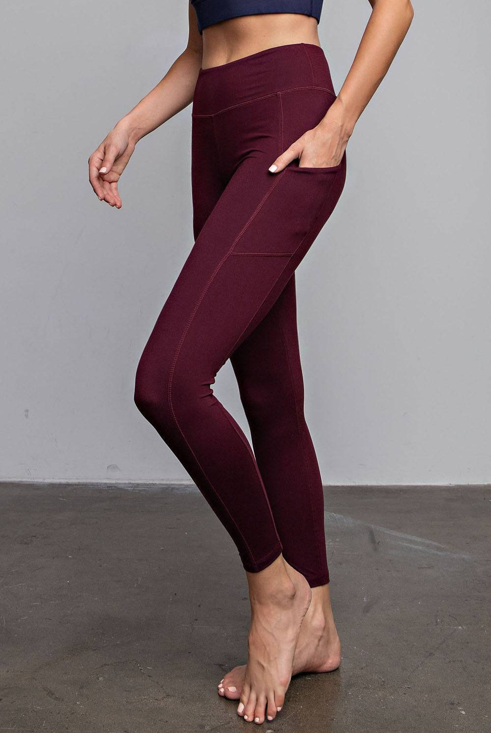 Basic Leggings With Pocket - Hype Up