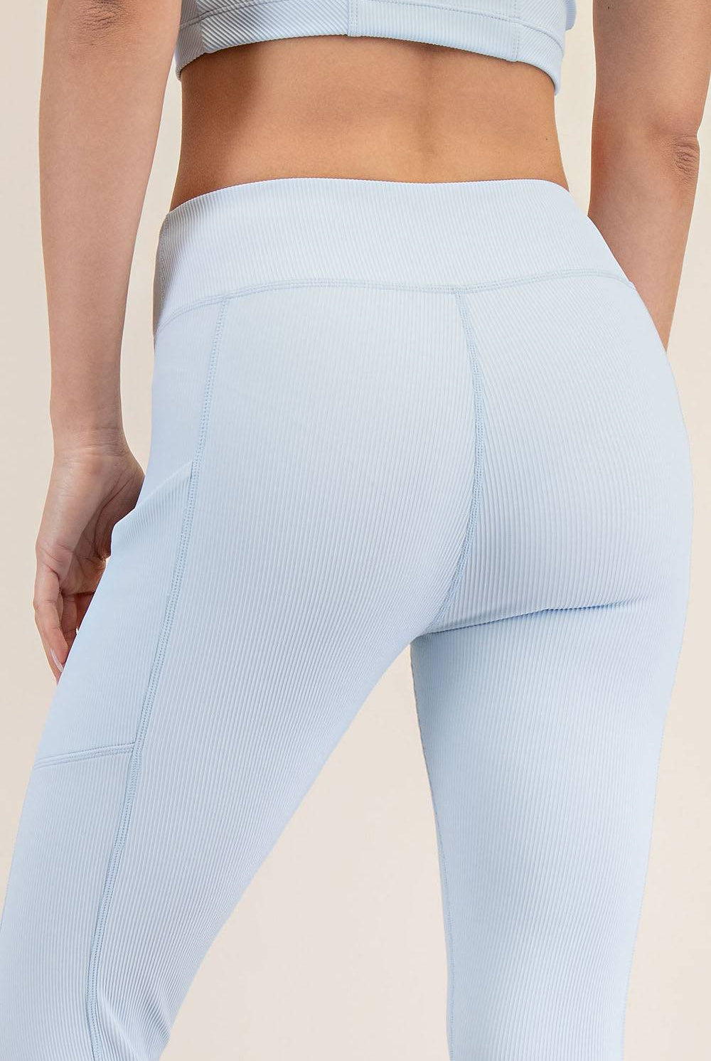 Nylon Rib Yoga Pocket Leggings - Hype Up
