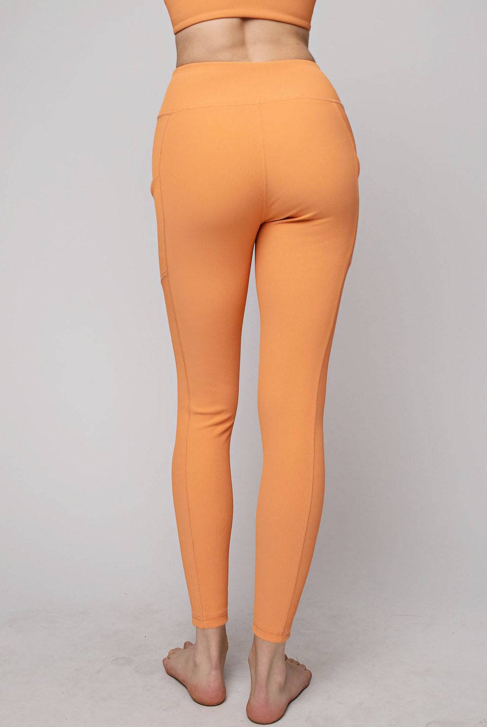 Nylon Rib Yoga Pocket Leggings - Hype Up