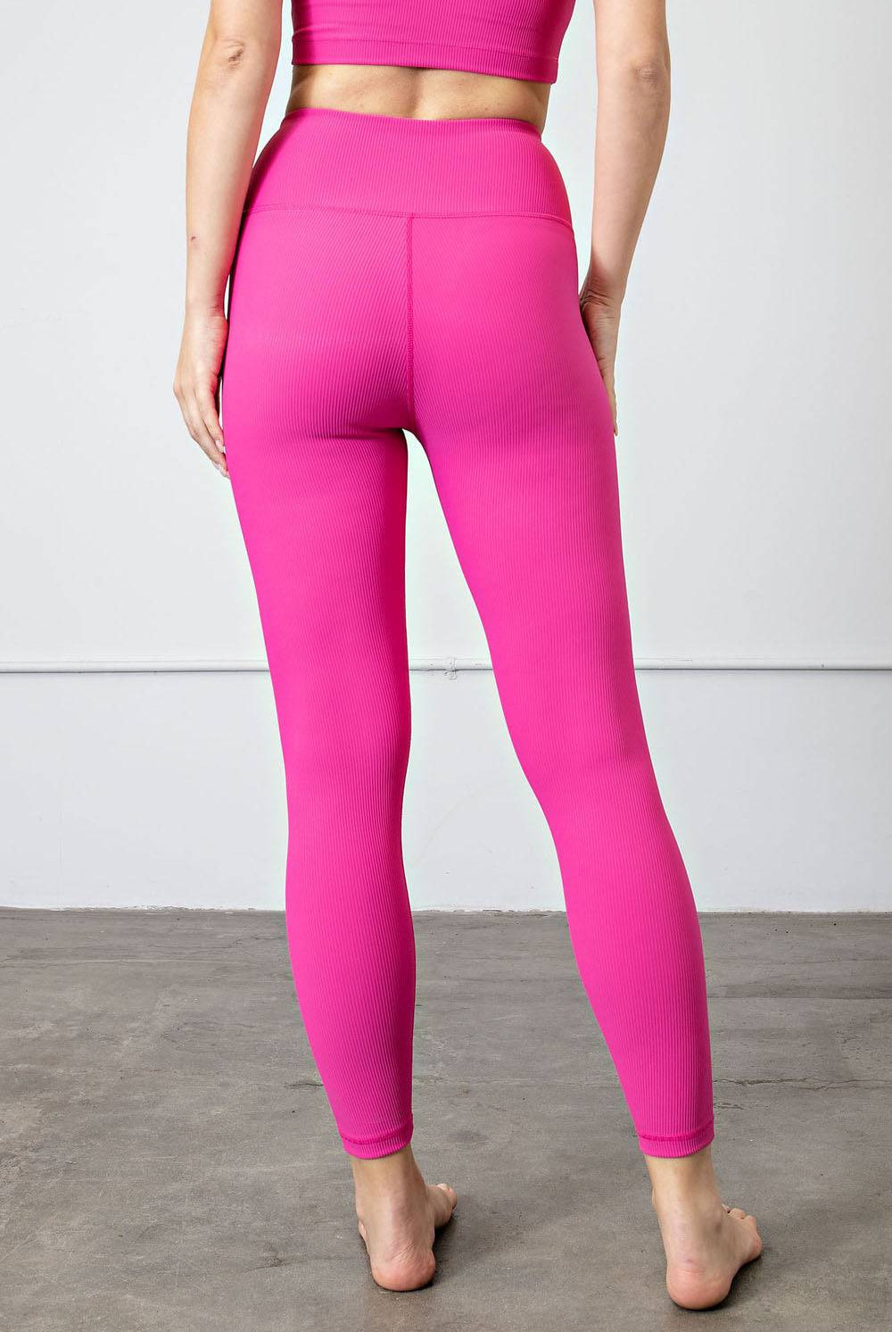 Nylon Rib Yoga Leggings - Hype Up