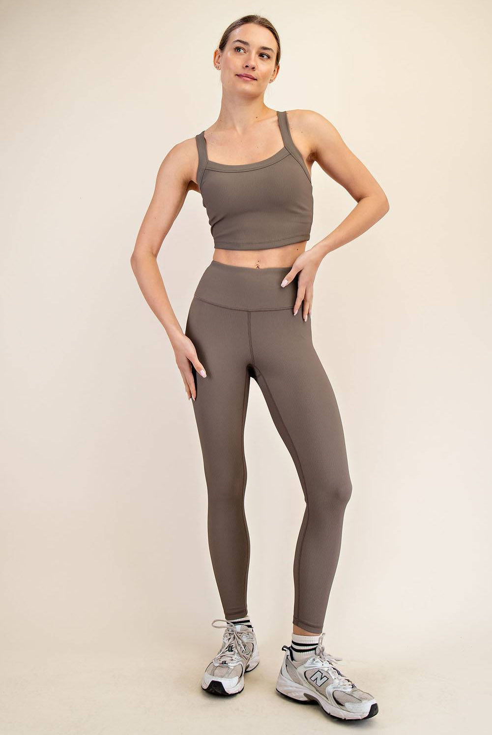 Nylon Rib Yoga Leggings - Hype Up