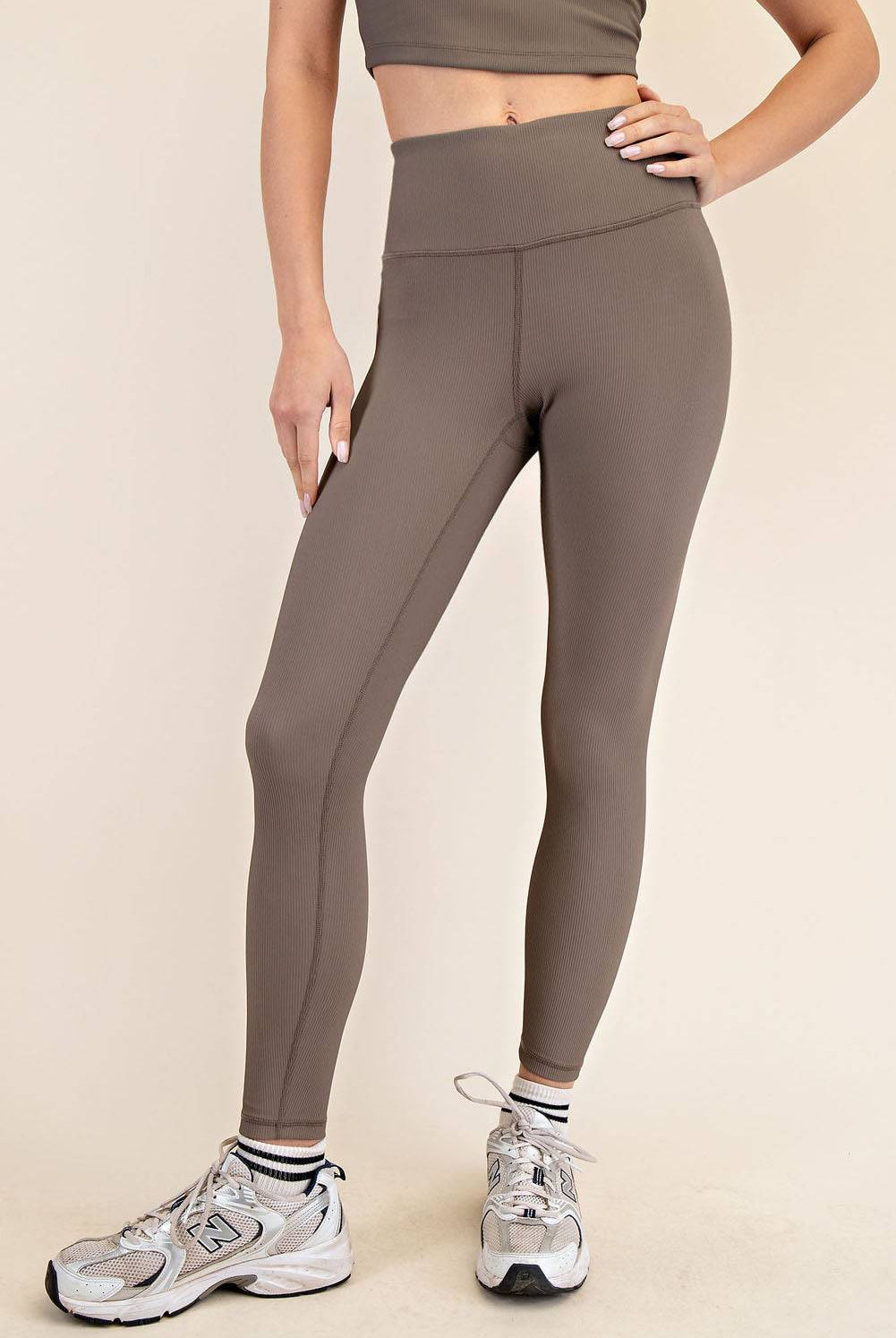 Nylon Rib Yoga Leggings - Hype Up