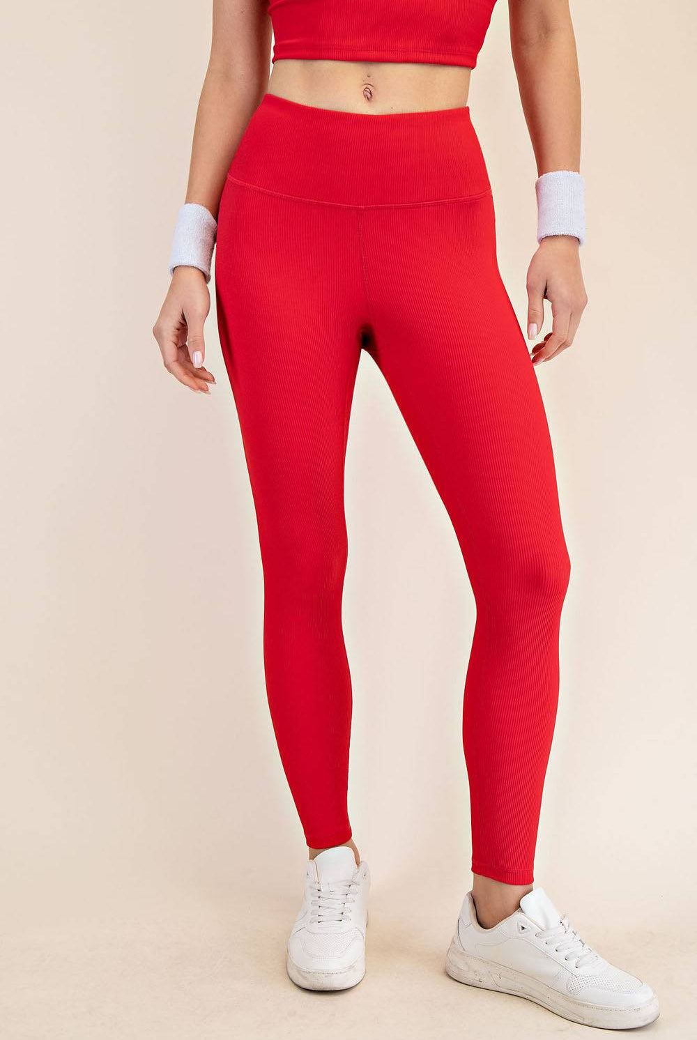 Nylon Rib Yoga Leggings - Hype Up