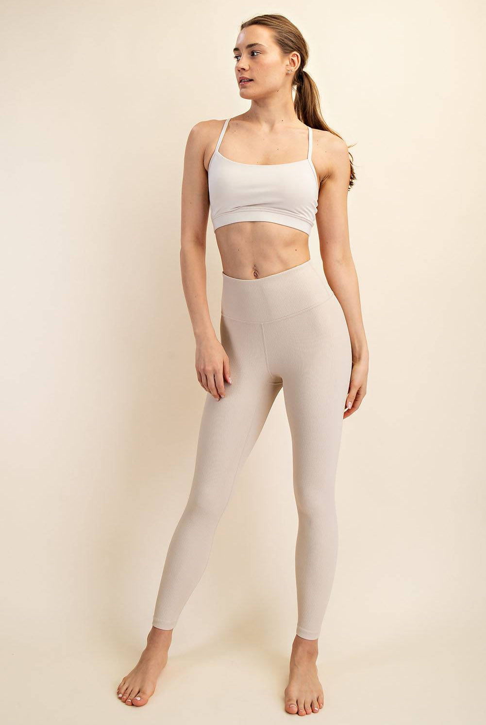 Nylon Rib Yoga Leggings - Hype Up