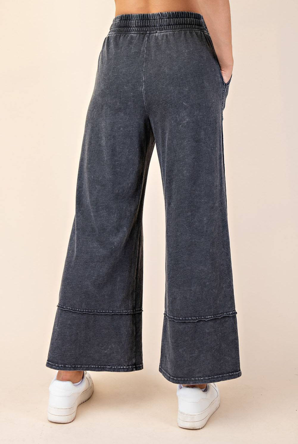 Cotton Poly Cropped Wide Pant - Hype Up
