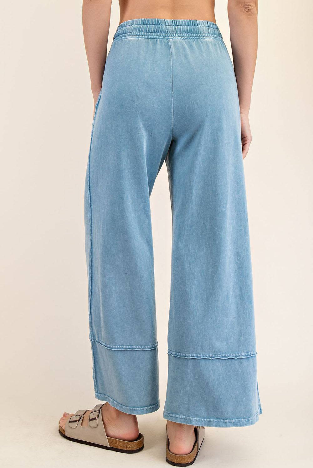 Cotton Poly Cropped Wide Pant - Hype Up