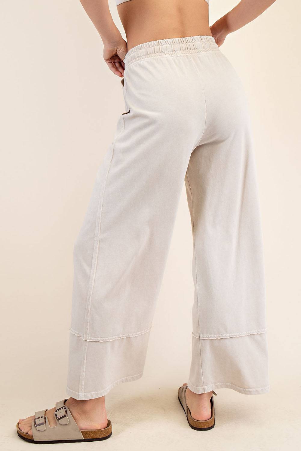 Cotton Poly Cropped Wide Pant - Hype Up
