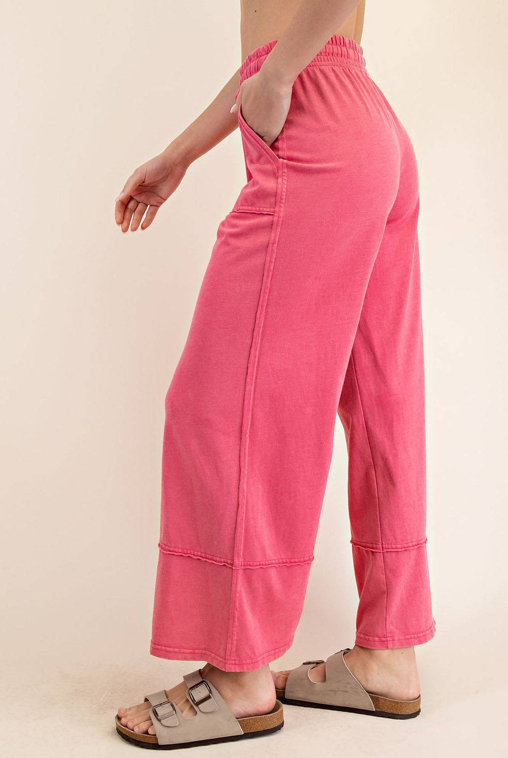 Cotton Poly Cropped Wide Pant - Hype Up