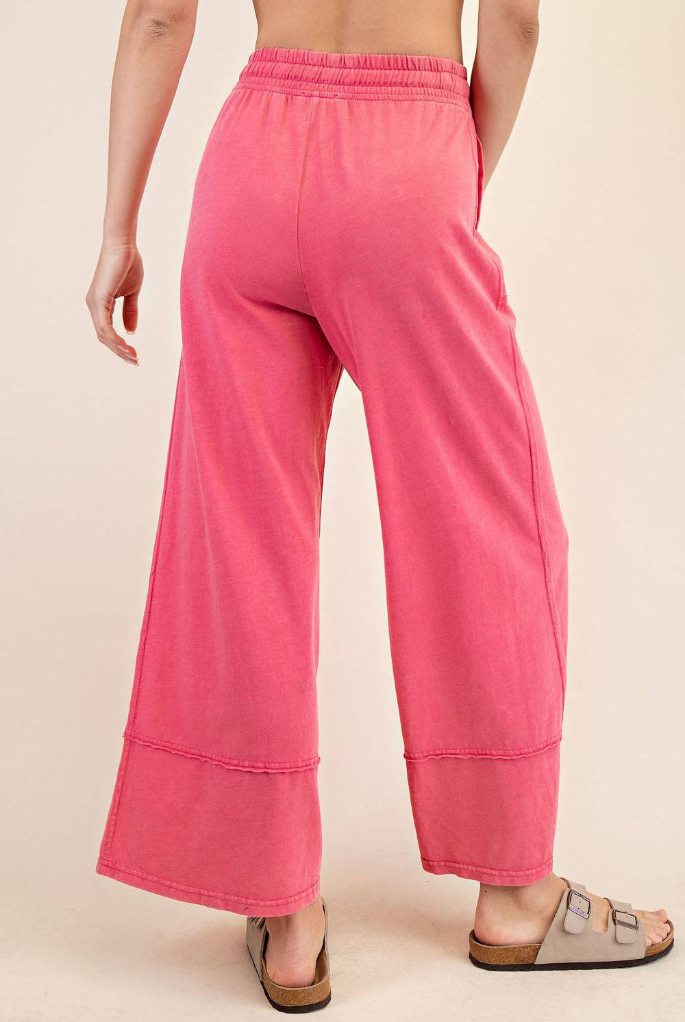 Cotton Poly Cropped Wide Pant - Hype Up