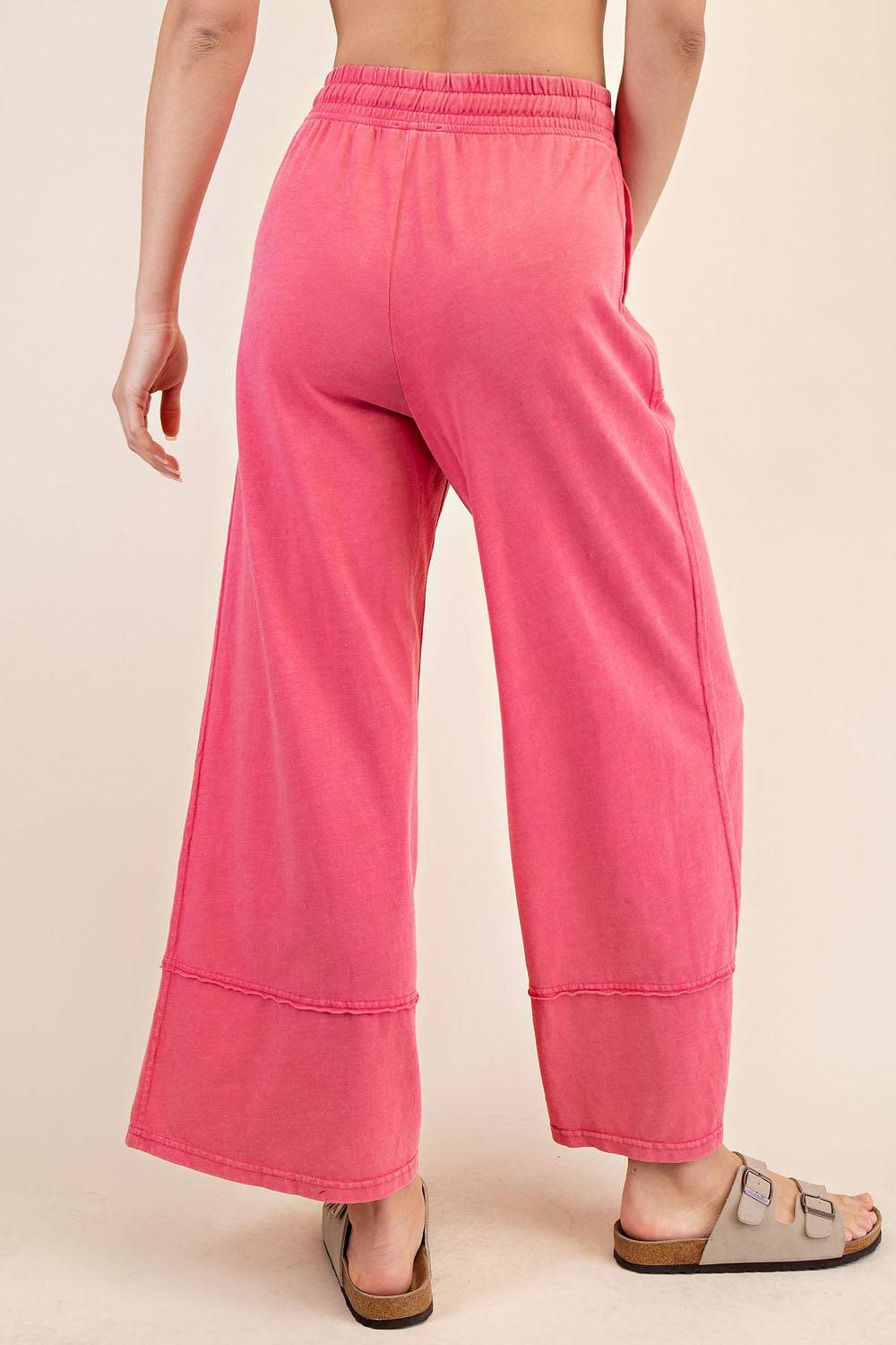 Cotton Poly Cropped Wide Pant - Hype Up