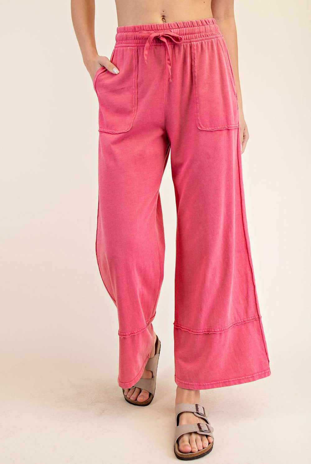 Cotton Poly Cropped Wide Pant - Hype Up