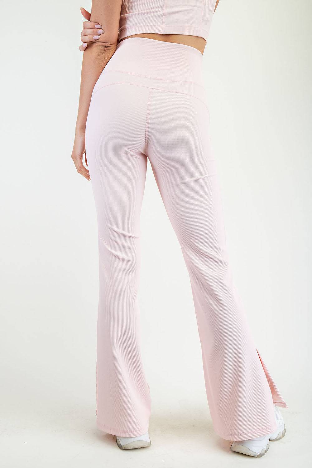 Nylon Rib Flare Leggings - Hype Up