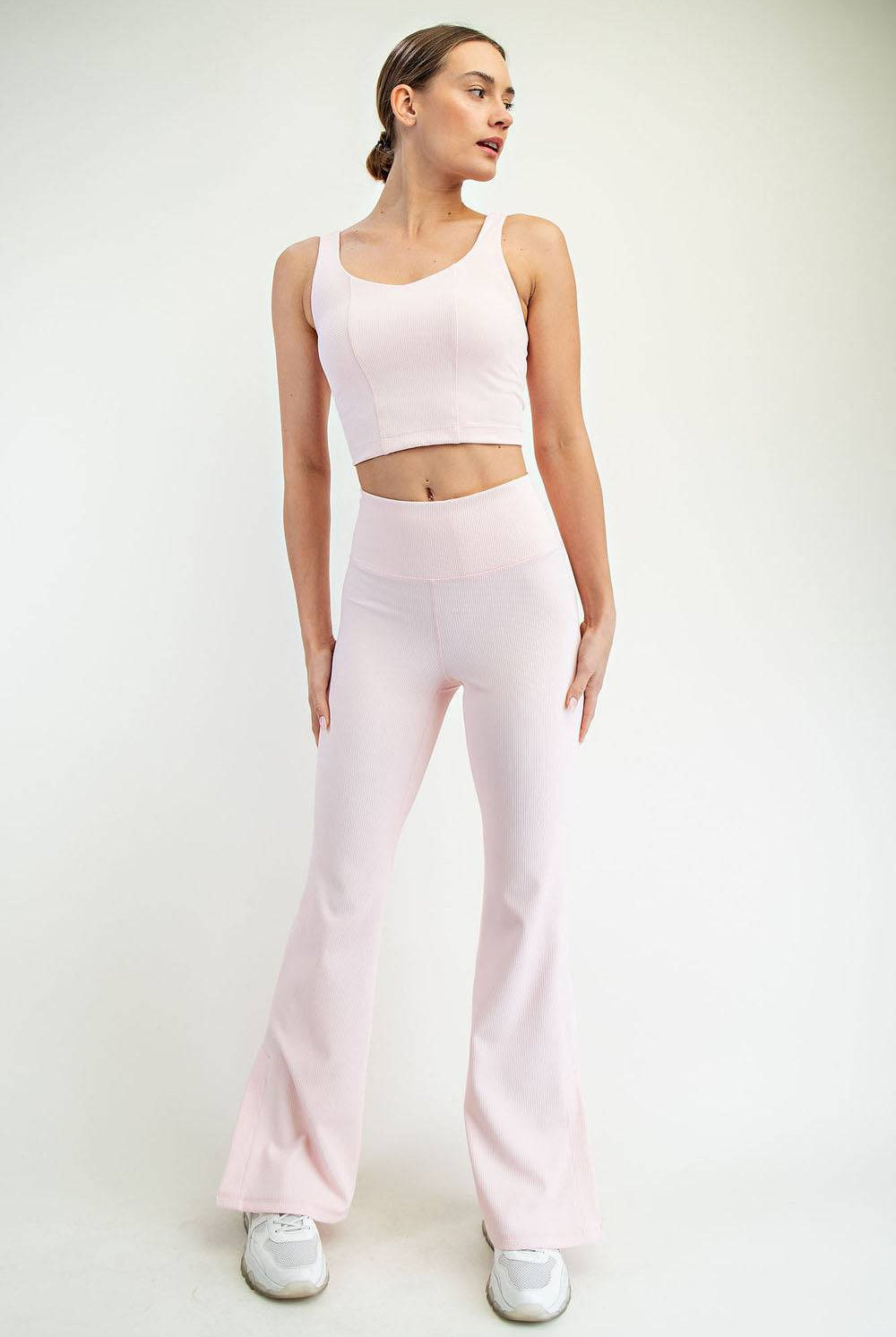 Nylon Rib Flare Leggings - Hype Up