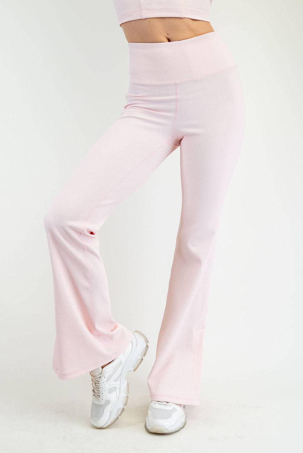 Nylon Rib Flare Leggings - Hype Up