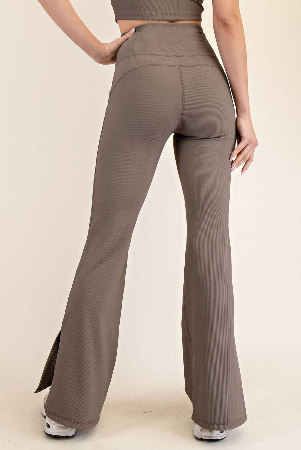 Nylon Rib Flare Leggings - Hype Up