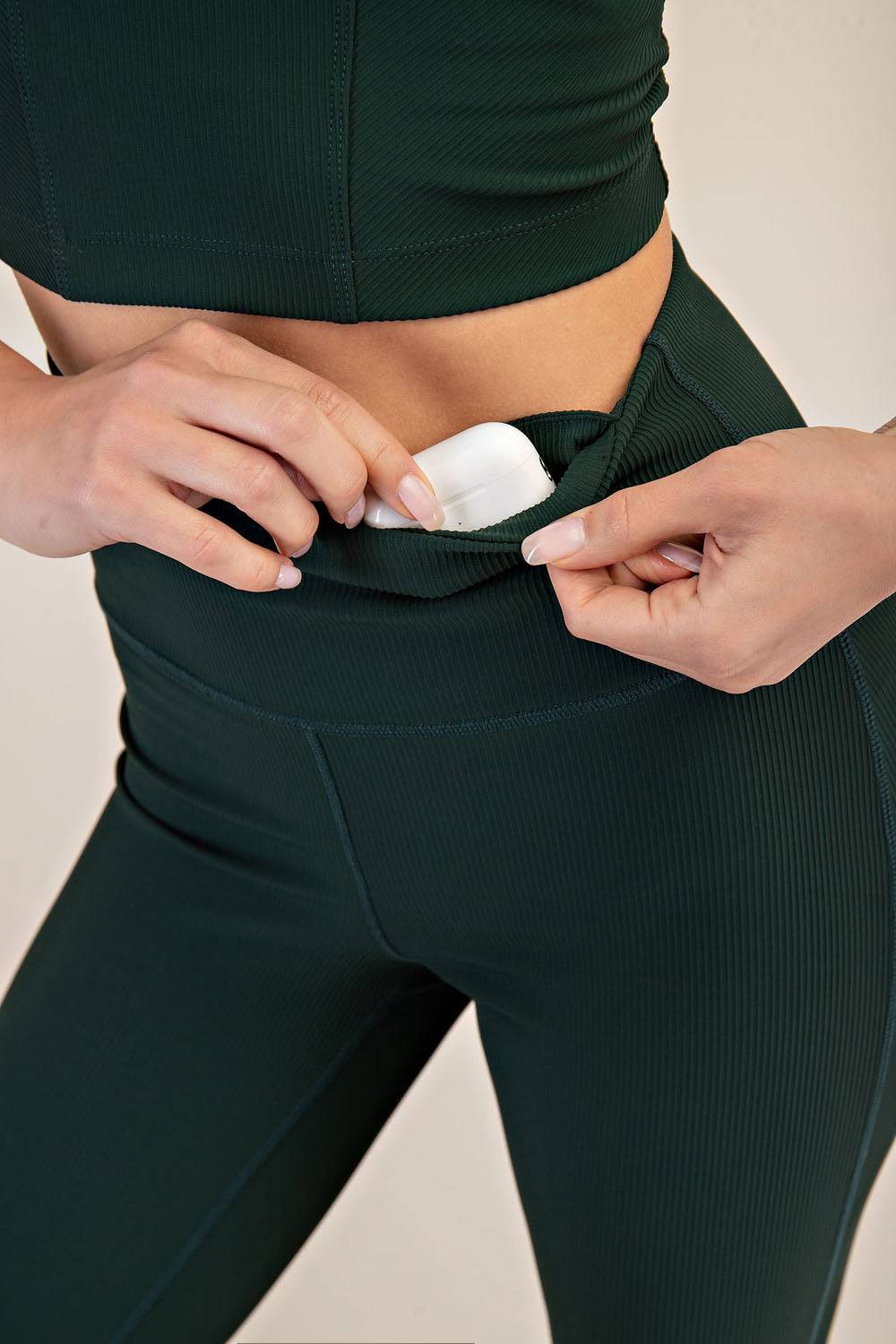 Nylon Rib Flare Leggings - Hype Up