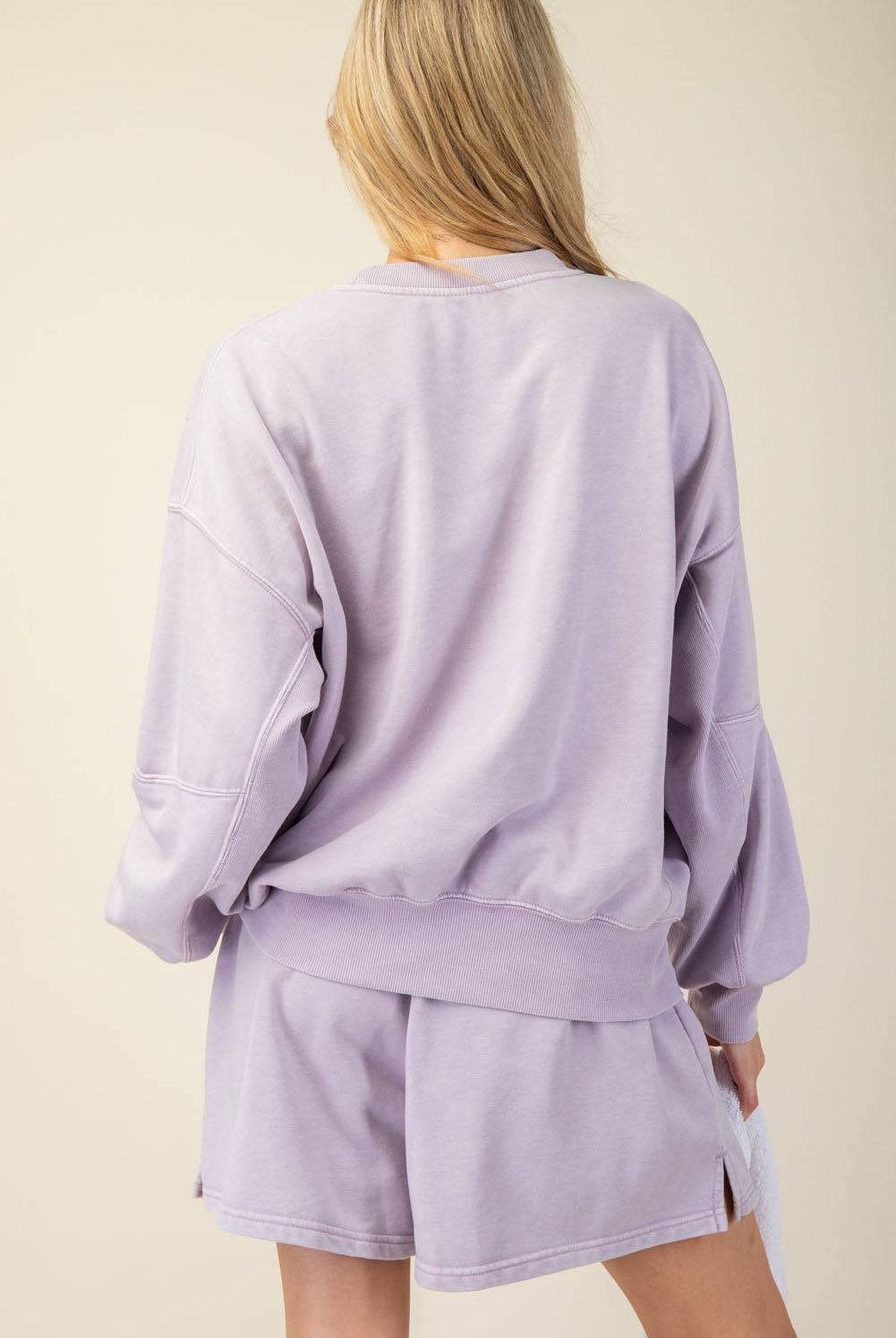 Mineral Washed French Terry Short Set - Hype Up