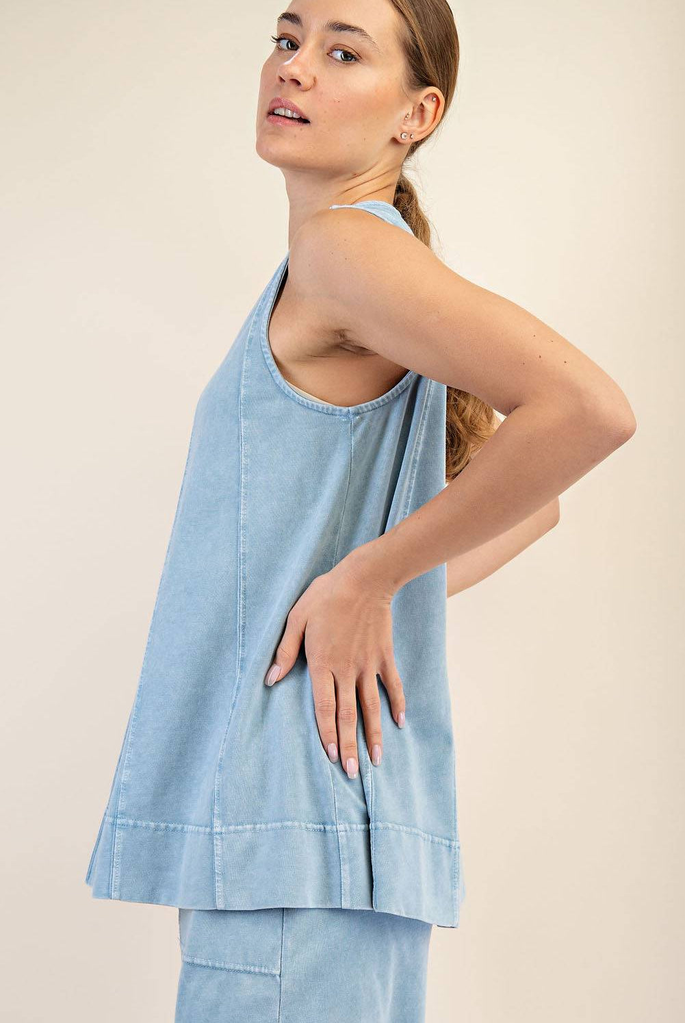Cotton Poly Sleeveless Top - Hype Up