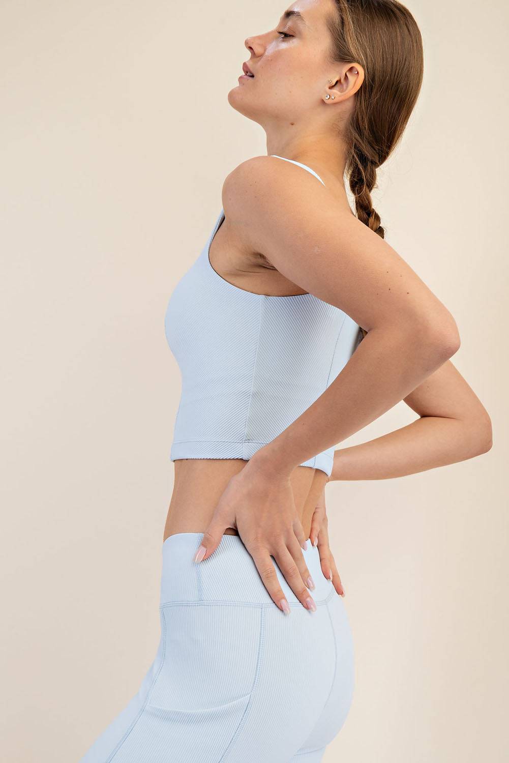 Nylon Rib V-neck Tank - Hype Up